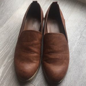 Brown leather loafer